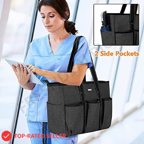 Professional Nurse Tote with Organizer Insert Padded Laptop Sleeve Functional - Picture 6 of 7